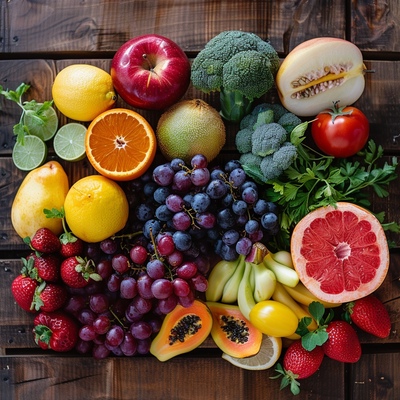 Colorful Fruit Assortment
A vibrant display of various fresh fruits, including berries, citrus, and exotic varieties, arranged stm group